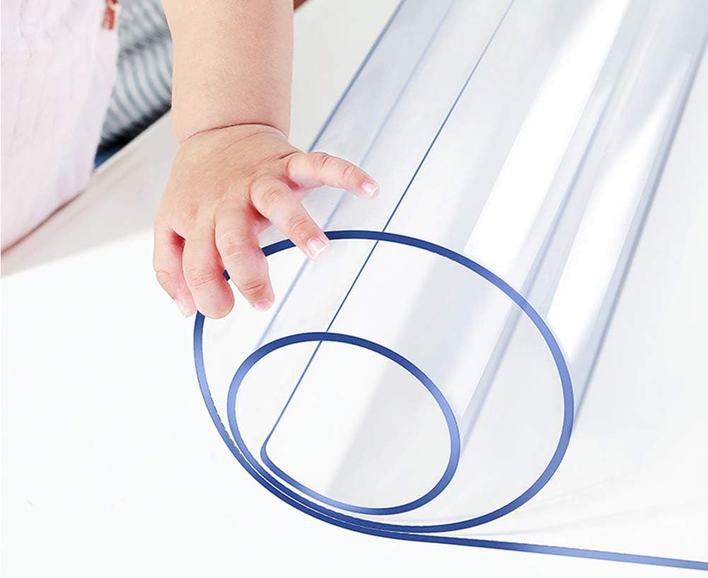 28x48 inch Multi Size Clear Plastic Table Protector 1.5mm Thick PVC Cover Pad Vinyl Protector Easy Clean Waterproof Wipeable Furniture Topper Pad for Dining Living Room Coffee Mat Desk Pad Rectangle