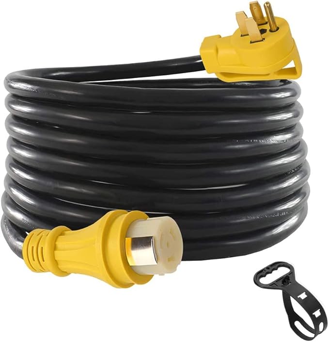 25Ft 50Amp STW Heavy Duty RV Extension Cord,14-50P Male and SS2-50R Twist-Locking Female,125V250V for RV Trailer, Camper, Motorhome...