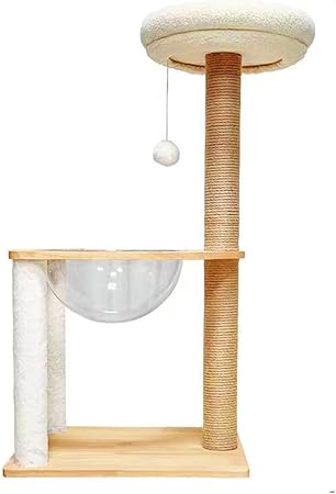 SHENGOCASE Cat Tree Tower Accessories Replacement Parts Round Top Cushion Bed Cover for Cat Perch with Elastic Band (13.8", Beige)