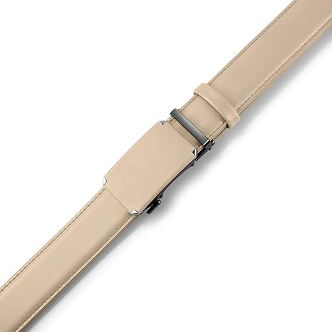 Ratchet Belt Dress Adjustable 1 3/8" Genuine Leather Designer Belt, Size Length Can be Cut, with Gift Box