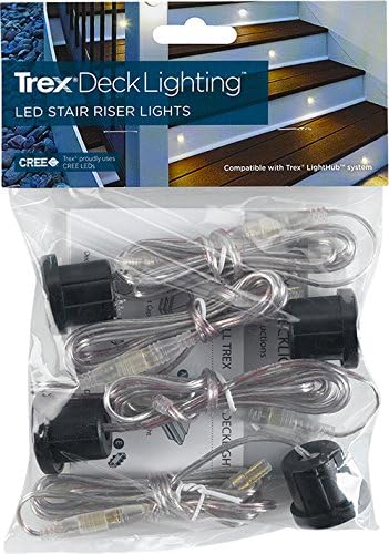LED Stair Light- Charcoal Black, (4- pack), BKRISERLED4PKC