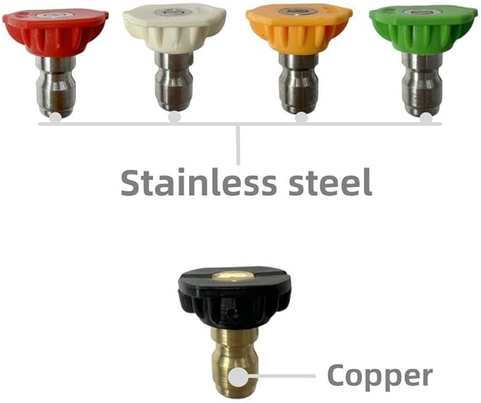 5 Quick Connect Spray Nozzles Tips for RYOBI 2900 3300 PSI for Westinghouse WPX3200 for DEWALT 3400 3500 3600PSI for Champion 3200 PSI for Generac 3100 3600 PSI Pressure Washer 2.4GPM 2.5GPM