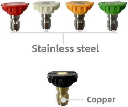5 Quick Connect Spray Nozzles Tips for RYOBI 2900 3300 PSI for Westinghouse WPX3200 for DEWALT 3400 3500 3600PSI for Champion 3200 PSI for Generac 3100 3600 PSI Pressure Washer 2.4GPM 2.5GPM