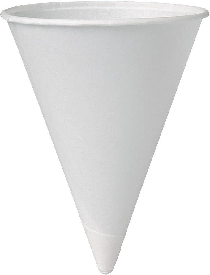 SOLO Cup Company 4BR-2050 200 Piece Cone Water Cups, Cold, Paper, 4 oz, White, 1 Count (Pack of 1), Gray