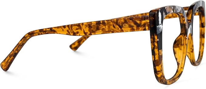 Zeelool Stylish Oversized Square Glasses with Non-prescription Clear Lens Eyewear for Women Brenda ZOP02126-16 Amber