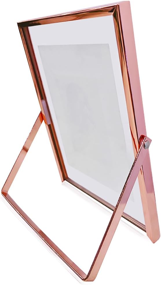7-inch photo frames for wedding gift, for image sizes (4 x 6, 3 x 5, 2 x 3), beautiful adjustable metal floating photo frame, elegant gift for decoration