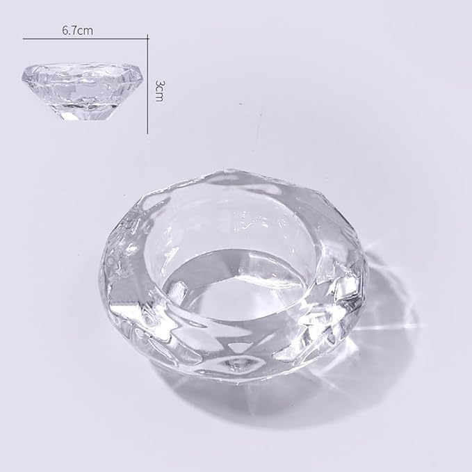 Small Glass Nail Art Dappen Dish Acrylic Liquid Powder Dish Bowl Nail Art Brush Cleaning Cup Manicure Care Tools for Nail Salon Mini Glass Candle Jars