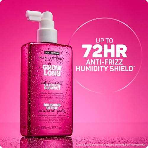 Marc Anthony Anti-Frizz Shield Ultimate Blowout Spray, Grow Long - Smooth, Shiny Hair in High Humidity - Heat Protectant - 6.7 oz Grow Long, Smooth, Shiny Hair, in High Humidity