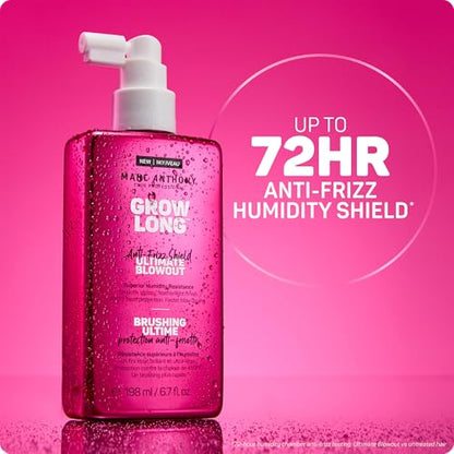 Marc Anthony Anti-Frizz Shield Ultimate Blowout Spray, Grow Long - Smooth, Shiny Hair in High Humidity - Heat Protectant - 6.7 oz Grow Long, Smooth, Shiny Hair, in High Humidity