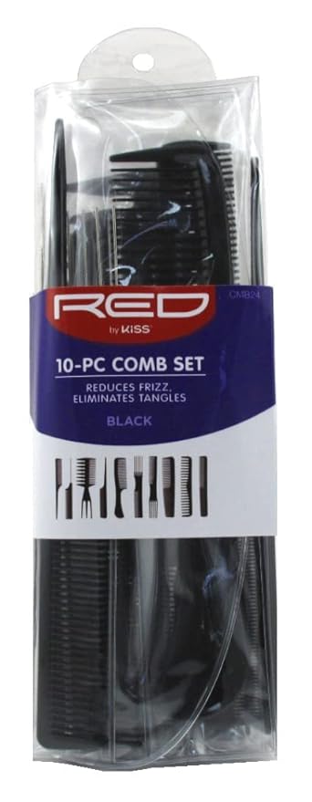 Pro Comb 10-Piece Set (Black) (Pack of 3)