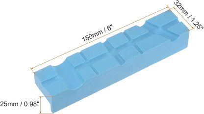 HARFINGTON Magnetic Vise Jaws 6 Inch Magnet U-Grooves Soft Rubber Bench Jaw Pads Covers Multi-Purpose Protector for Woodworking Jewelry Making Plumbing, Blue