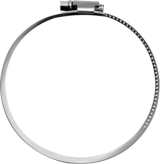Tech Drive 6 Inch Duct Clamps for 6 Inch HVAC Air Ducting, Hoses, and Exhaust Ventilation - (4 Pack) Adjustable Stainless Steel Clamps for Plumbing Dryer Vent