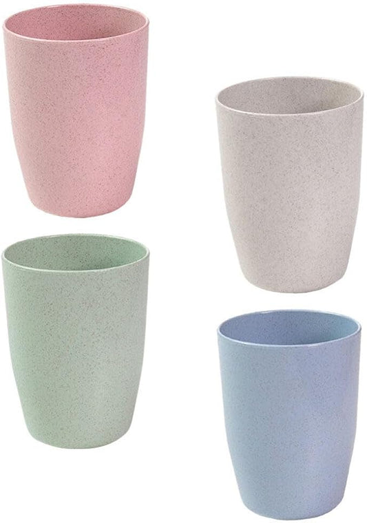 UPKOCH 4pcs drinking glasses bathroom supplies brush cups bathroom storage cup toothbrush holder travel cup brush container cups reusable water cup Lotus color mug wheat stalk