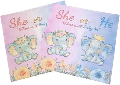 TUIC Elephant Gender Reveal Paper Napkins