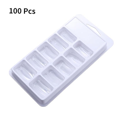 100pcs Full Cover False Nails Tips Tapered Square Shape Nail Art Accessories for Salon