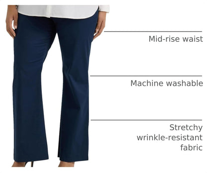 Lee Women's Plus Size Wrinkle Free Mid Rise Bootcut Pant