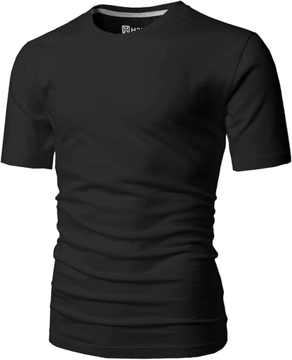H2H Mens Casual Slim Fit Short Sleeve T-Shirts Soft Lightweight V-Neck/Crew-Neck Size XS to 3XL