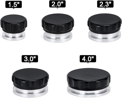 PTNHZ OD 2"50.8mm Aluminum Alloy Weld Billet On Filler Neck Cap Oil Fuel Water Tank Black