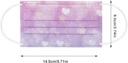 50 Pcs Kids Disposable Face_Masks,Printed Facemasks for Children Back to School