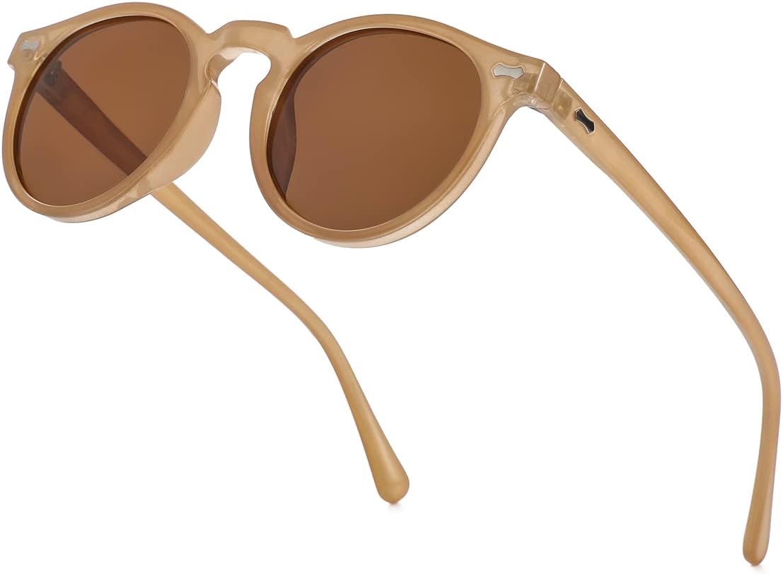 Nidovix Vintage Round Polarized Sunglasses, UV400