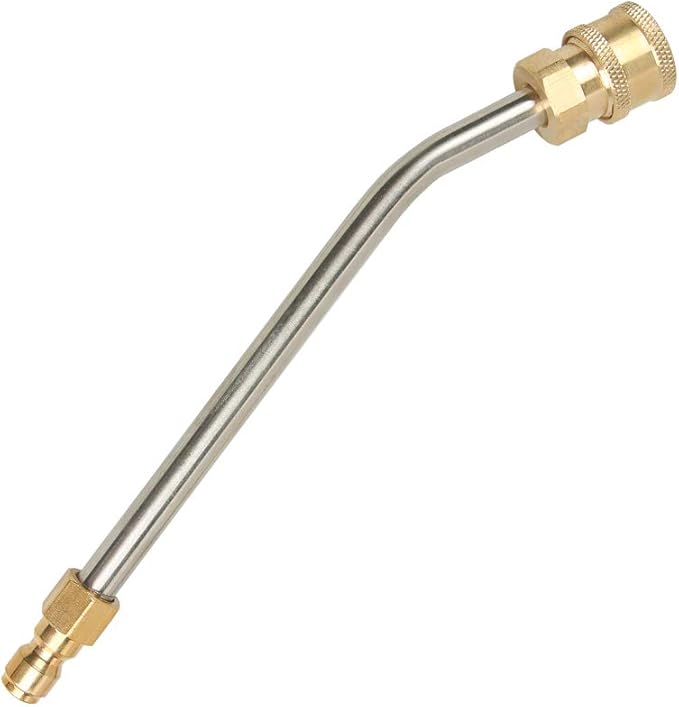 Pressure Washer Gutter Cleaner Attachment, 7 Inch Power Washer Extension Wand, 30 Degree Curved Rod, 14 Inch Quick Connect