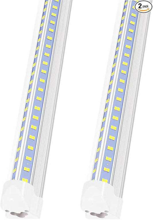 LED Shop Lights,4FT Led Shop Light 6500k Daylight 50W 7000LM.4 Foot Led Shop Lights Clear Cover Integrated V-Shape,Led Shop Lights for Workshop 4ft,Warehouse Commercial Bay Lighting(2-Pack)