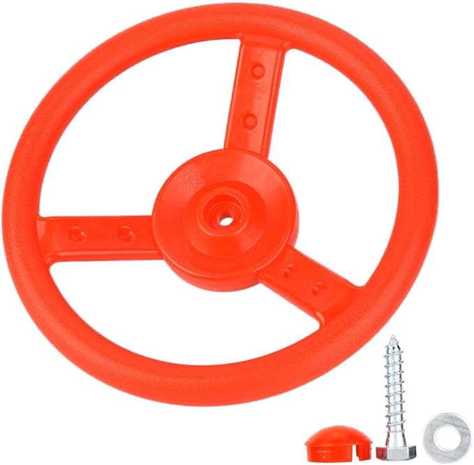 VGEBY1 Swingset Steering Wheel, Plastic Outdoor Kids Steering Wheel Attachment Playground Swing Set(red) 0