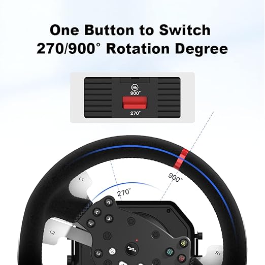 PXN V10 Force Feedback Steering Wheel Detachable Racing Wheel 270900 Degree Race Steering Wheel with 3-Pedals and Shifter Bundle for PC, Xbox One, Xbox Series XS, PS4