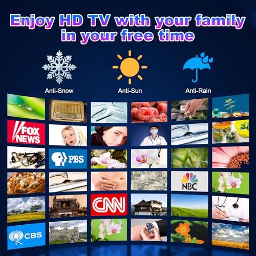TV Antenna Outdoor for 2 TVs,3500+Miles Long Range Digital Antennas Smart TVs Indoor,360° Reception TV Antenna Local Channel W/Strongest Signal Amplifier,HDTV Antennae Support 4K 8K1080p-38 ft Cable