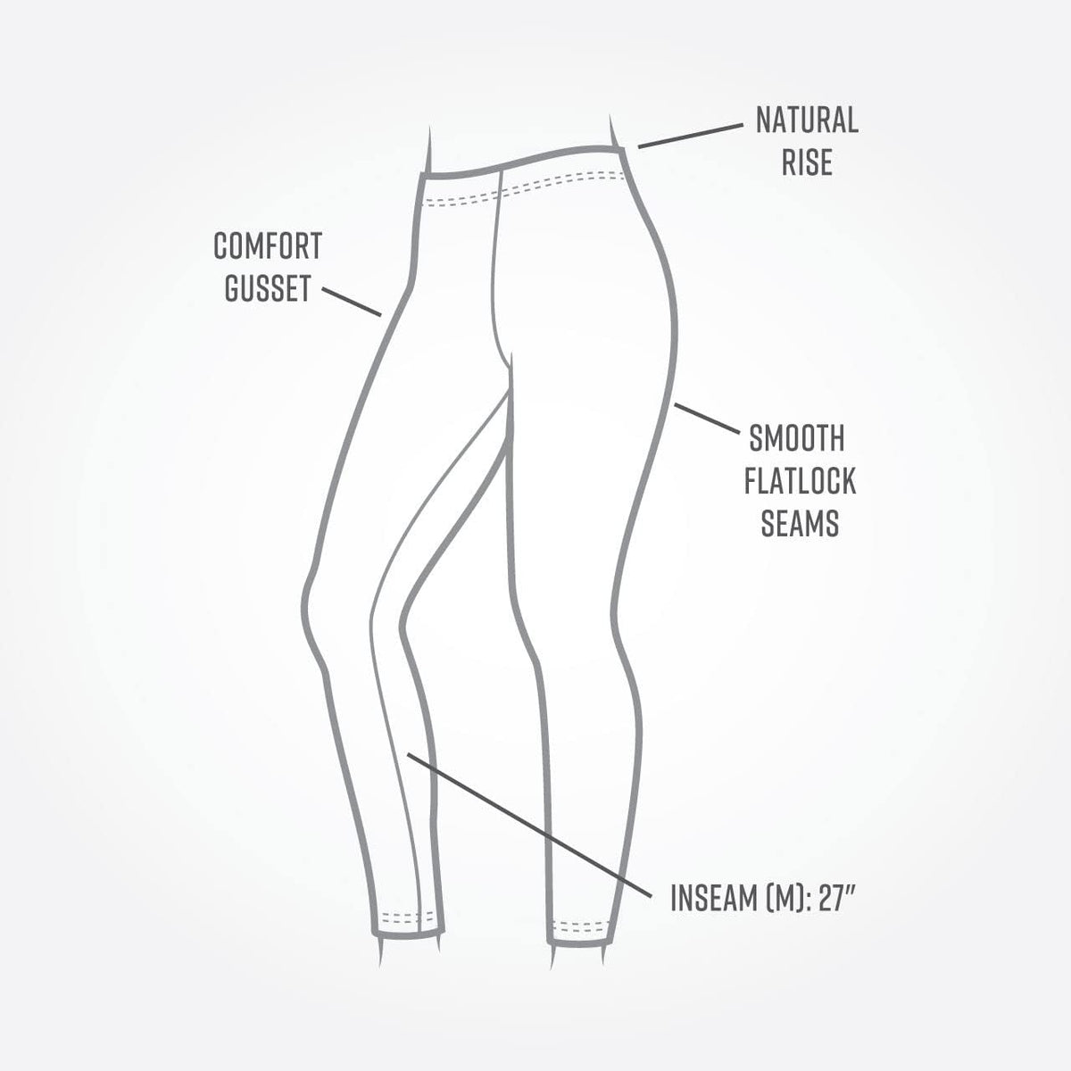 Maggie's Organics Cotton Base Layer Leggings - Ankle Length - Soft & Stretchy- Heather Gray