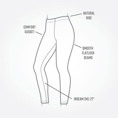 Maggie's Organics Cotton Base Layer Leggings - Ankle Length - Soft & Stretchy- Heather Gray