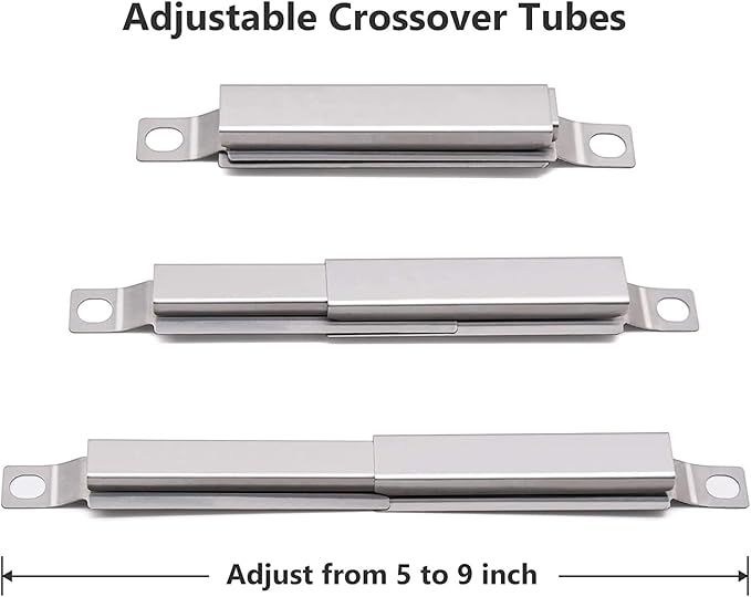 Criditpid Grill Replacement Parts for Charbroil Advantage 4 Burner 463344116, 463343819, 466344116 Models, Stainless Steel Grill Burners, Heat Plate Shields, Crossover Tubes and Ignitors
