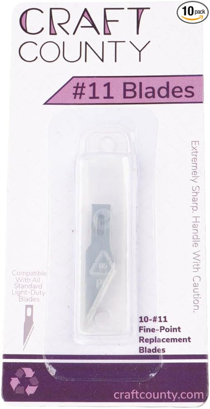 Craft County 11 Fine Point Replacement Blades Ai Fits All Type-A (K1) Utility Blade Handles!