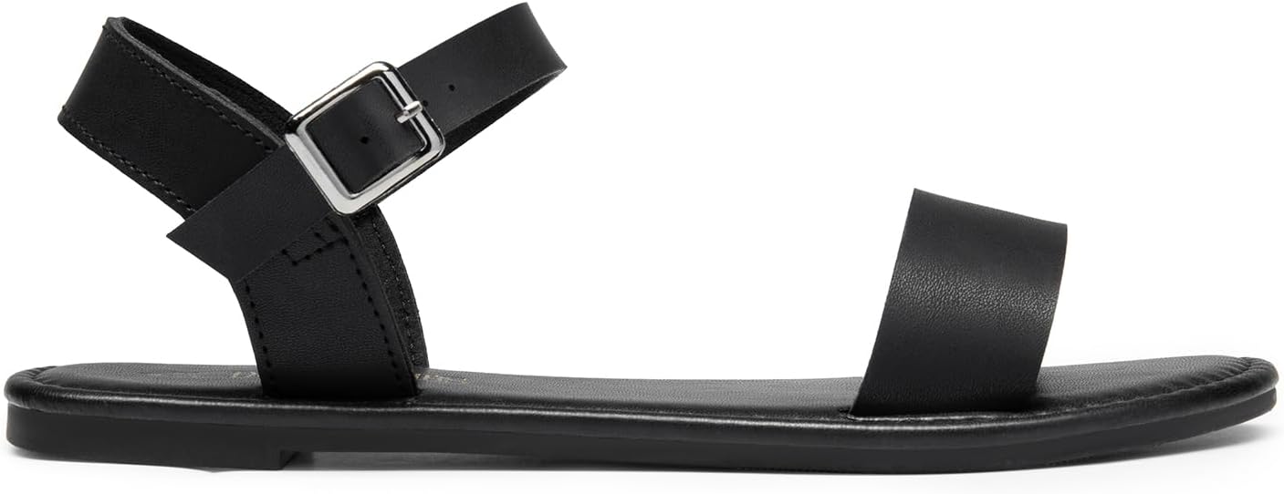 DREAM PAIRS Women's Ankle Strap Flat Sandals Open Toes One Band Buckle Summer Dressy Sandals