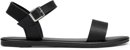 DREAM PAIRS Women's Ankle Strap Flat Sandals Open Toes One Band Buckle Summer Dressy Sandals
