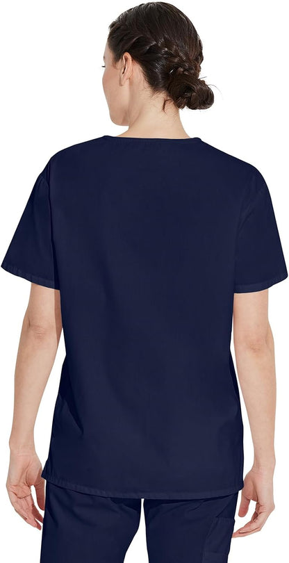Dickies EDS Signature Scrubs for Women and Scrubs for Men, Unisex One Pocket V-Neck Top in Soft Brushed Poplin 83706