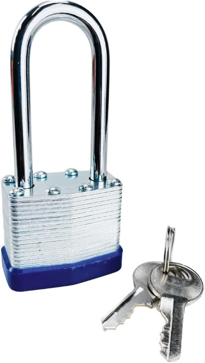 SAFEGUARD 40mm/1.57" High-Security Long Shank Laminated Padlock with Hardened Shackle and Copper Lock Cylinder