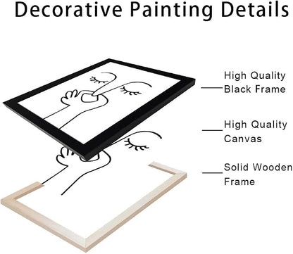 Black and White Bathroom Decor Bad Smell Humorous Wall Art Funny Canvas Print Guest Toilet Bathroom Sign Framed Modern Minimalistic Painting Artworks for Wall