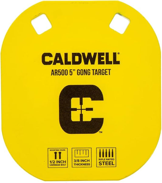 Caldwell High Caliber AR500 Steel Targets 38 Inch Thickness, Rifle Rated for Precision Shooting and Target Practice with Hanging Options (Sold Separately)