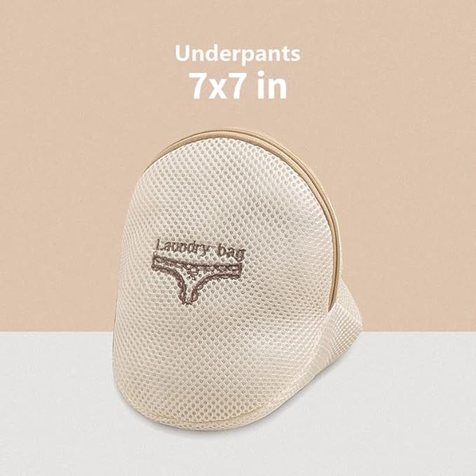 ZITEZHGO Small Mesh Laundry Bags Laundry Wash Bags Laundry Bags Wash Organizer for Delicates Dorm Underwear Bras Underwear (Beige,Bra+Underwear)