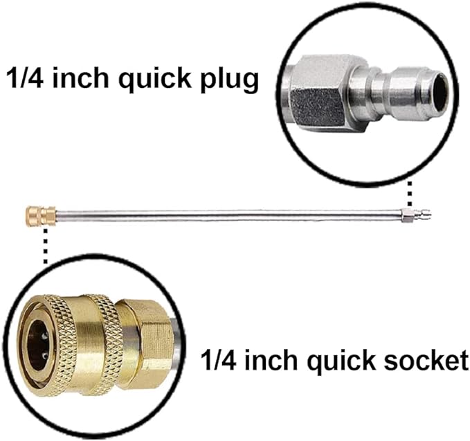 RIDGE WASHER Pressure Washer Extension Wand, 17 Inch Stainless Steel 14 Inch Quick Connect Power Washer Lance, 2 Pack