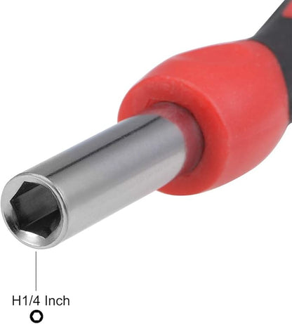 uxcell Screwdriver Non-Slip Wrench Handle 14 Inch Drive Magnetic Bit Holding Handle 4.8inch Length