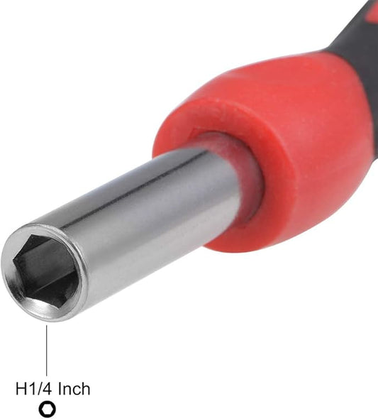 uxcell Screwdriver Non-Slip Wrench Handle 14 Inch Drive Magnetic Bit Holding Handle 4.8inch Length