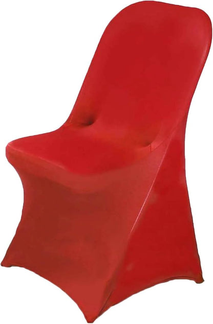 Efavormart 12 Pack Red Spandex Folding Slip On Chair Covers, Stretch Fitted Chair Covers - 160 GSM