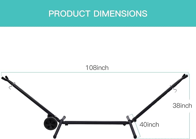 Portable Hammock with Stand Included with Wheels Outdoor Double 2 Person Heavy Duty Hamacas con Base 450 lb Capacity