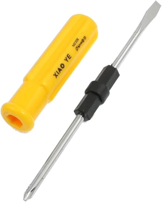 Yellow Plastic Screwdrivers Handle 2 in 1 Slotted Cross Head Flat-Head Screwdrivers Screwdriver Tool