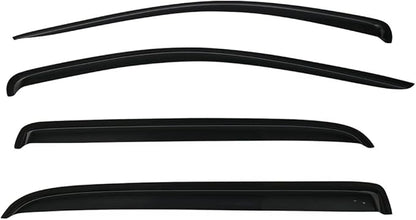 IKON MOTORSPORTS - Window visor compatible with Dodge Ram Mega Cab 2006-2009, slim style, acrylic, unpainted, black, rain cover, wind ventilation air deflector, 2007 and