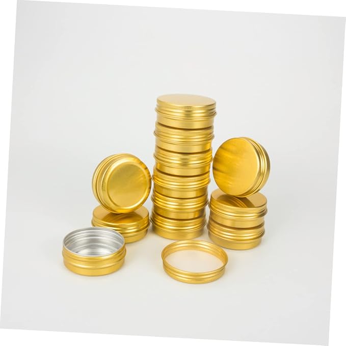 Aluminum Cream Box 30ml with Cover 10Pcs Golden - 8 Containers