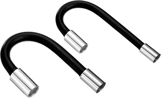 uxcell 2pcs Foaming Extension Tube, Faucet Lengthen Extender, Sink Drain Extension Tube, Bathroom Faucet Extender, Extension Flexible Water Hose Adapter Gray (30cm/50cm)