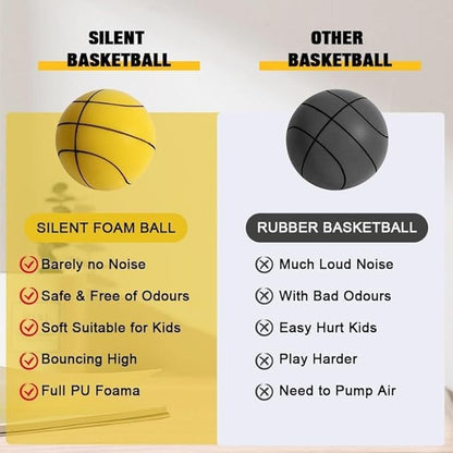 Silent Basketball, 2024 New Hush Silent Foam Basketball, Indoor Training Ball, Uncoated High-Density Foam Ball, Easy to Grip Quiet Ball for Various Indoor Activities